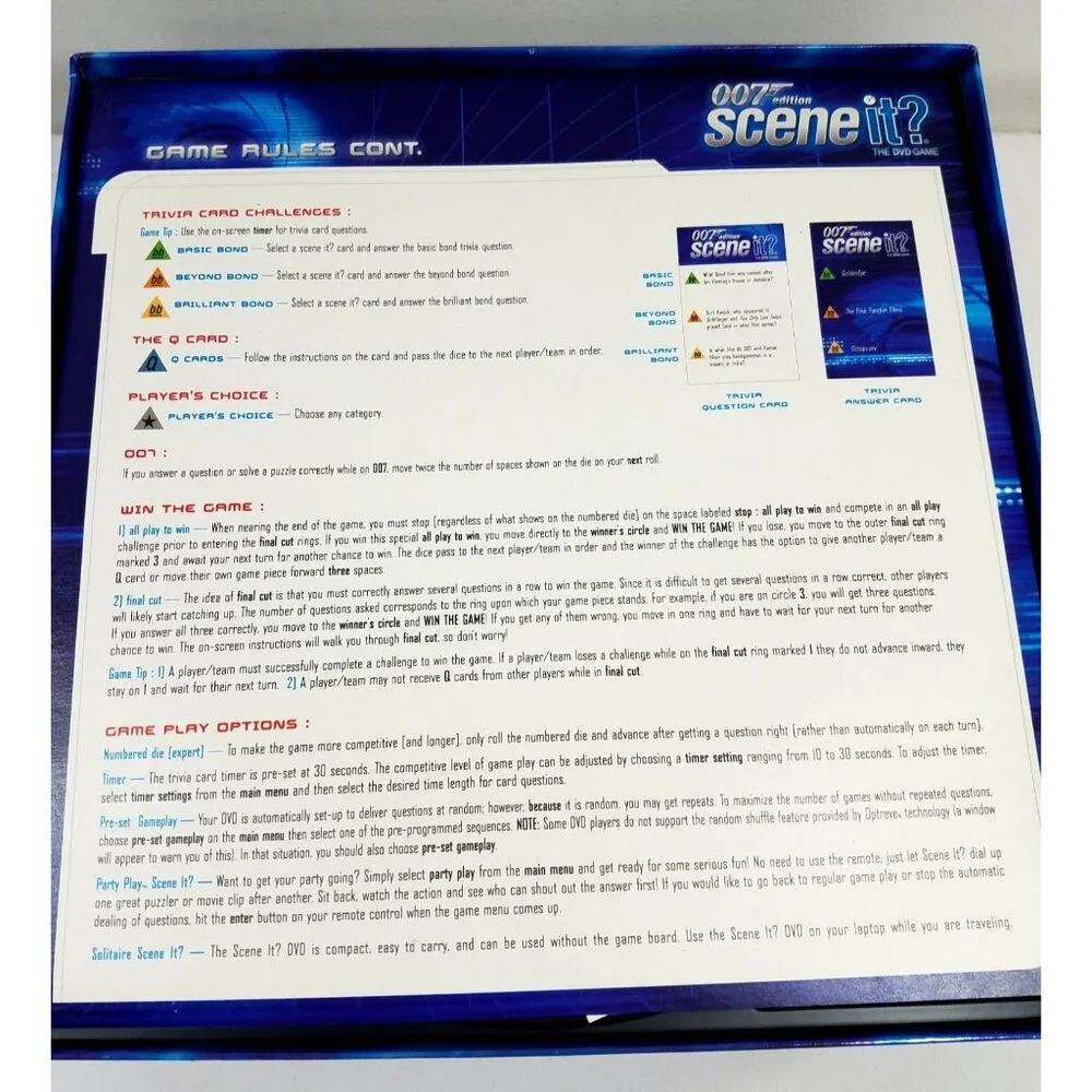 007 Scene It? Edition DVD Board Game Screenlife 2004 Complete James Bond Vintage